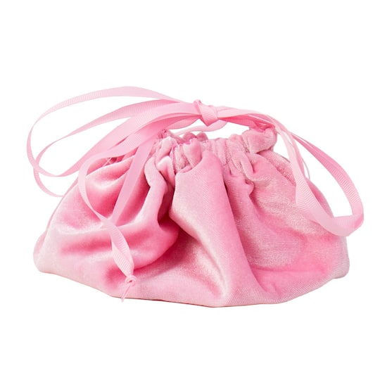 13" Pink Drawstring Jewelry Pouch